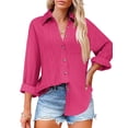 thumbnail image 1 of Zeagoo Button Down Tops for Women Business Casual Tops Blouses with Pockets Textured Collared Work Shirt, 1 of 7