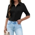 thumbnail image 1 of Zeagoo Button Up Shirt Women Collared Shirts Fitted Buttoned Down Blouse Fitted Tops, 1 of 8