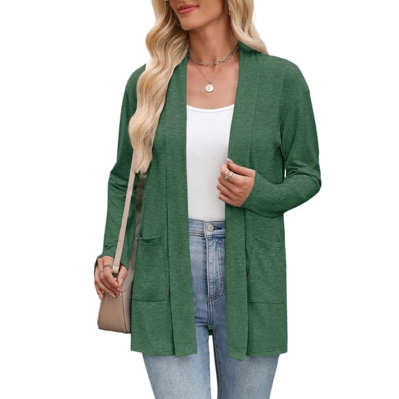 Zeagoo Cardigan for Women Long Sleeve Open Front Sweaters Casual Loose Lightweight Cardigans with Pockets