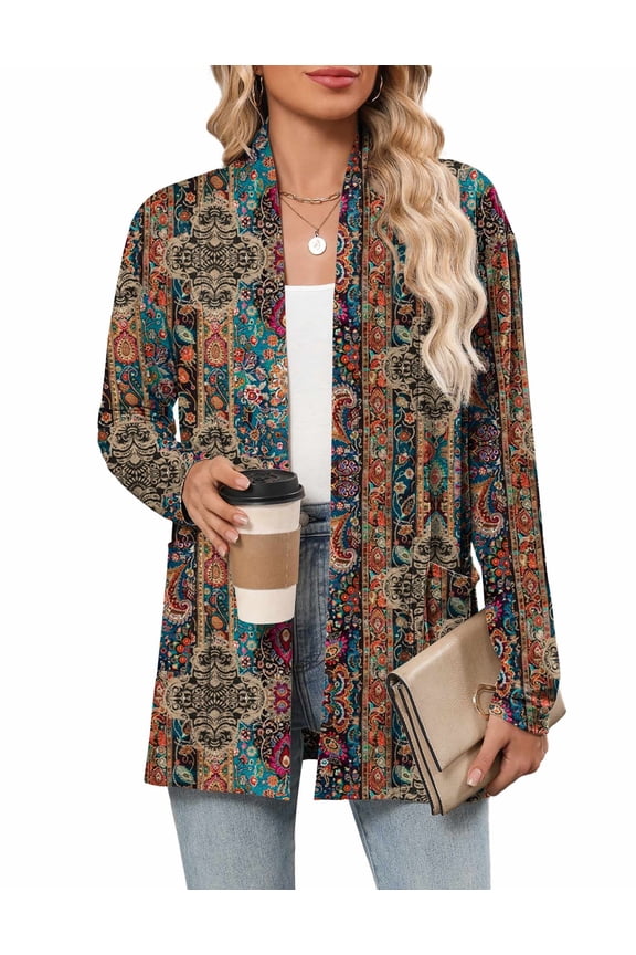 Cardigan for Women Long Sleeve Open Front Sweaters Casual Loose Lightweight Cardigans with Pockets