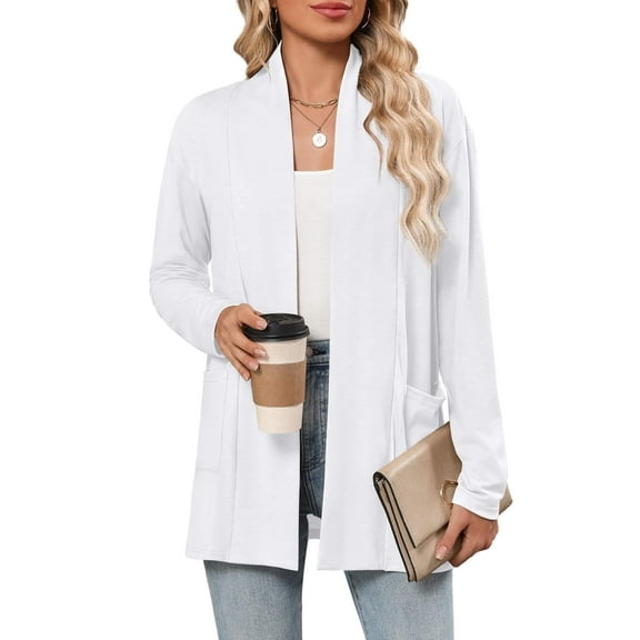 Zeagoo Cardigan for Women Long Sleeve Open Front Sweaters Casual Loose Lightweight Cardigans with Pockets