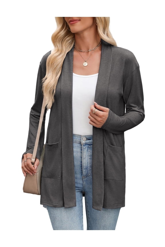Cardigan for Women Long Sleeve Open Front Sweaters Casual Loose Lightweight Cardigans with Pockets