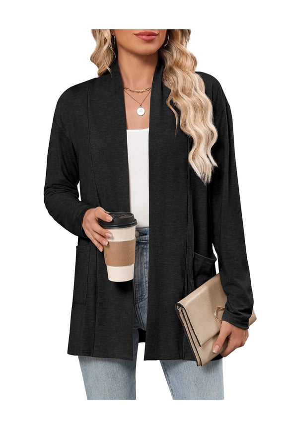 Cardigan for Women Long Sleeve Open Front Sweaters Casual Loose Lightweight Cardigans with Pockets