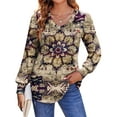 thumbnail image 1 of Zeagoo Casual Long Sleeve Shirts for Women Boho Floral Blouse V Neck Work Tunic Tops Daily Wear, 1 of 6