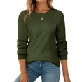 thumbnail image 1 of Zeagoo Fall Sweaters for Women Crewneck Long Sleeve Crochet Texture Pullover Sweater Tops, 1 of 6