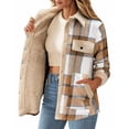 thumbnail image 1 of Zeagoo Flannel Jacket Fleece Lined Jacket Women Plaid Shacket Button Down Shirts Casual Fall Winter Outwear, 1 of 6