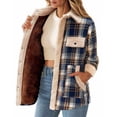 thumbnail image 1 of Zeagoo Flannel Jacket Fleece Lined Jacket Women Plaid Shacket Button Down Shirts Casual Fall Winter Outwear, 1 of 6