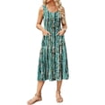thumbnail image 1 of Zeagoo Flowy Summer Dresses for Women Floral Midi A-Line Casual Dress Sleeveless Beach Tshirt Sundresses with Pockets, 1 of 6