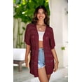 thumbnail image 1 of Zeagoo Lightweight Crochet Cardigan for Women Summer Boho Short Sleeve Open Front Knit Oversized Cardigans, 1 of 2