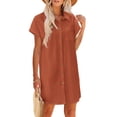 thumbnail image 1 of Zeagoo Linen Dresses for Women 100% Cotton Short Sleeve V-Neck Button Down Tshirt Dress Summer Casual Beach Sundress Loose Tunic Shift Sundresses, 1 of 6