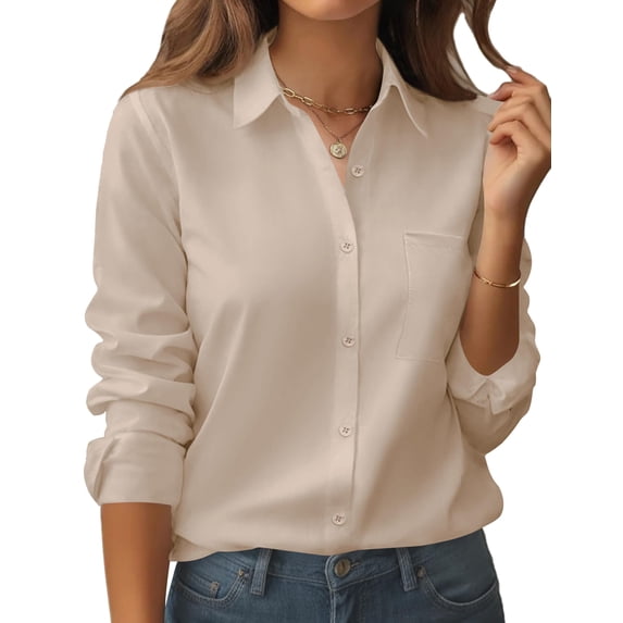 Zeagoo Long Sleeve Button Down Shirts for Women Business Casual Blouses Button Up Clothes Fashion Tops