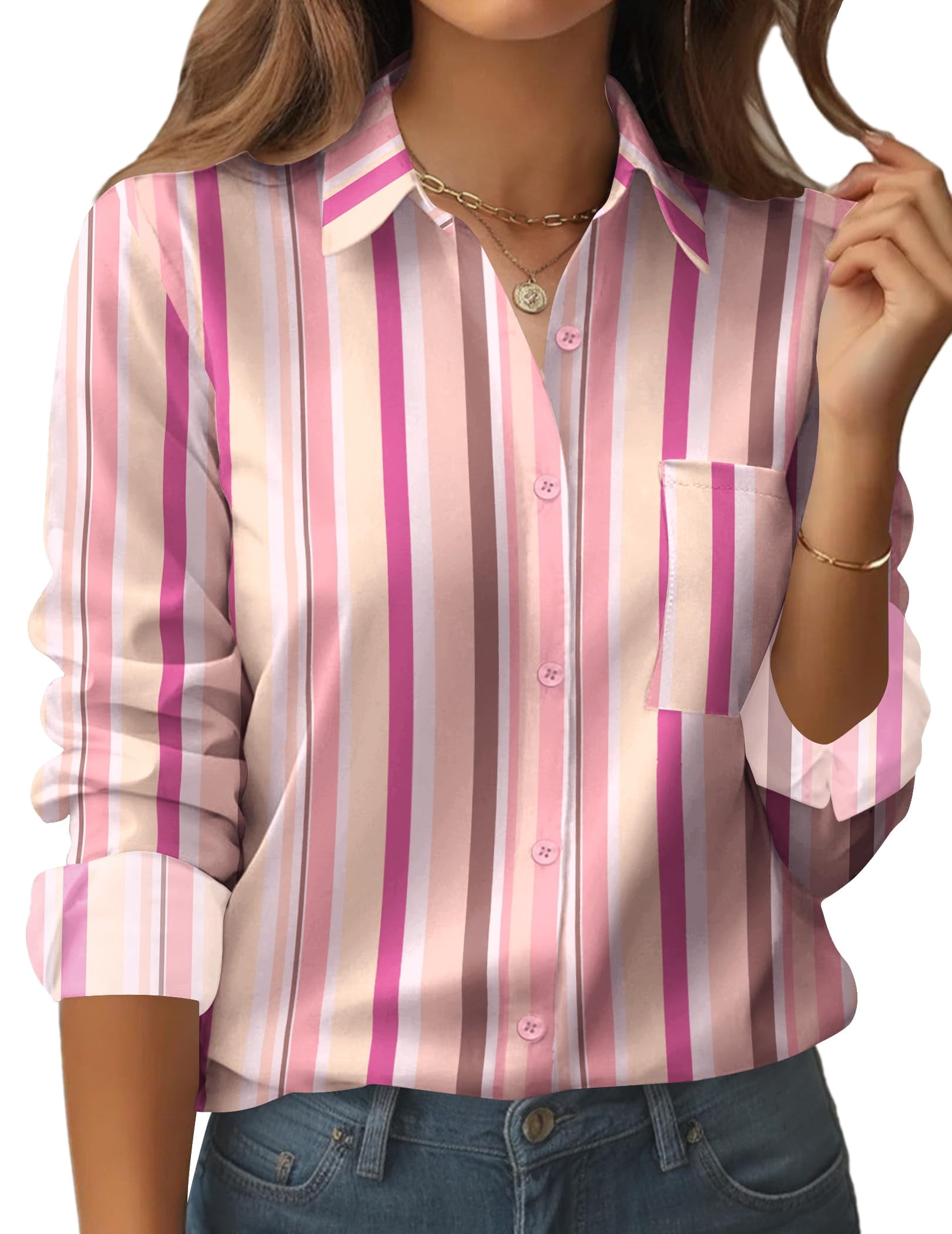 Zeagoo Long Sleeve Button Down Shirts for Women Business Casual