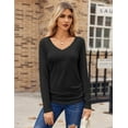 thumbnail image 1 of Zeagoo Long Sleeve Shirt for Woman V-Neck T Shirt Solid Casual Basic Tops Fall Tees Summer Clothing, 1 of 7