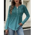 thumbnail image 1 of Zeagoo Long Sleeve Shirts for Women V Neck Henley Tops Pleated Button Casual Dressy Blouses Fashion Tunic Outfits, 1 of 4