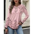 thumbnail image 1 of Zeagoo Long Sleeve Shirts for Women V Neck Henley Tops Pleated Button Casual Dressy Blouses Fashion Tunic Outfits, 1 of 4
