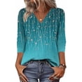 thumbnail image 1 of Zeagoo Long Sleeve Tops Women Printed Dressy Casual V Neck T-shirts Basics Blouse Fall and Spring Wear Trendy Clothes, 1 of 6