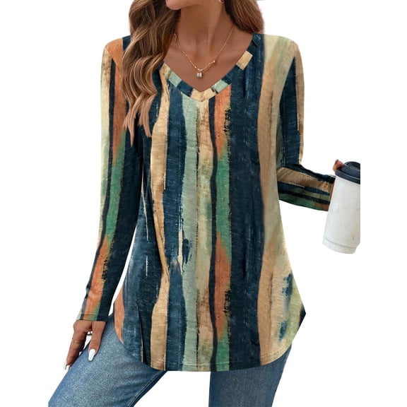 Zeagoo Long Sleeve Tops for Women Solid or Printed Blouse Casual Basic Tunic Spring T-shirt Lightweight