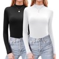 thumbnail image 1 of Zeagoo Mock Neck Tops for Women Dressy Casual Fall Long Sleeve Shirts Winter Undershirts Lightweight Slim Fit Clothes, 1 of 3