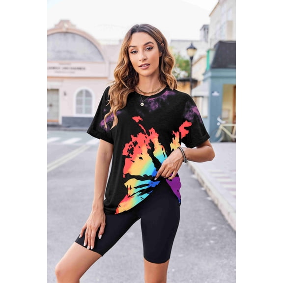 Zeagoo Oversized T Shirts for Women Summer Short Sleeve Tops Loose Crew Neck Trendy Clothes