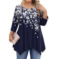 thumbnail image 1 of Zeagoo Plus Size Blouses for Women 3/4 Sleeve Shirts Crewneck Tunic Tops Loose Fit Spring Summer Casual Lady Clothes, 1 of 5