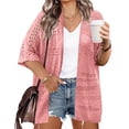 thumbnail image 1 of Zeagoo Plus Size Lightweight Crochet Cardigan for Women Short Sleeve Summer Kimonos Boho Open Front Knitted Cardigans, 1 of 7