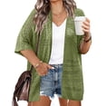 thumbnail image 1 of Zeagoo Plus Size Lightweight Crochet Cardigan for Women Short Sleeve Summer Kimonos Boho Open Front Knitted Cardigans, 1 of 7