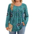 thumbnail image 1 of Zeagoo Plus Size Tops for Women Long Sleeve Shirts Crew Neck Casual Loose Tunic Blouse, 1 of 6