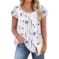 thumbnail image 1 of Zeagoo Plus Size Womens Ruffle Sleeve Tunic Tops V Neck Summer Shirts Floral Print Tops Dressy Blouse, 1 of 2