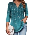 thumbnail image 1 of Zeagoo Quarter Sleeve Tops for Women Tunic Blouses V Neck Tee Shirts Tunics Blouses for Women, 1 of 6