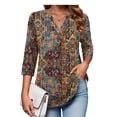 thumbnail image 1 of Zeagoo Quarter Sleeve Tops for Women Tunic Blouses V Neck Tee Shirts Tunics Blouses for Women, 1 of 5