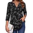 thumbnail image 1 of Zeagoo Quarter Sleeve Tops for Women Tunic Blouses V Neck Tee Shirts Tunics Blouses for Women, 1 of 5