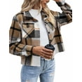 thumbnail image 1 of Zeagoo Shacket Women Cropped Flannel Plaid Button Down Jacket Houndstooth Casual Fall Fashion Coats, 1 of 6