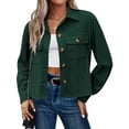 thumbnail image 1 of Zeagoo Shackets for Women Cropped Corduroy Jacket Button Down Shirts Long Sleeve Crop Lapel Shacket Tops, 1 of 6