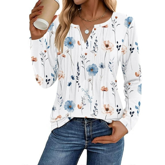 Zeagoo Shirts for Women 2025 Trendy Long Sleeve Tops Pleated Boho Blouses Business Casual Work Tunic Tee Tshirts