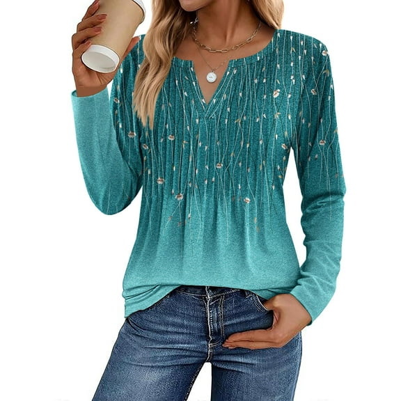 Zeagoo Shirts for Women 2025 Trendy Long Sleeve Tops Pleated Boho Blouses Business Casual Work Tunic Tee Tshirts