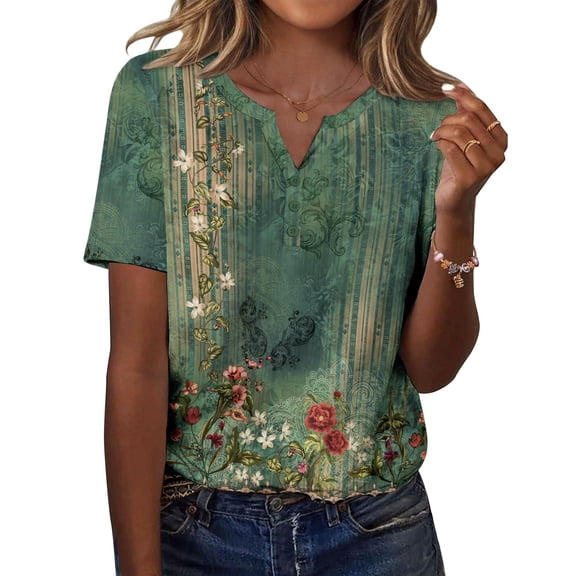 Zeagoo Shirts for Women Short Sleeve Floral Blouses 2025 Fashion Summer Clothes Business Work Dress Shirts