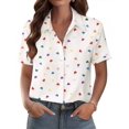 thumbnail image 1 of Zeagoo Shirts for Women Trendy Rolled Cuffed Short Sleeve Button Up Blouse Business Casual Tops Summer Fashion Shirts, 1 of 6