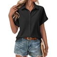 thumbnail image 1 of Zeagoo Short Sleeve Blouses for Women Summer Tops Collared Button Down Shirts Office Work Clothing, 1 of 6
