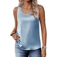 thumbnail image 1 of Zeagoo Silk Satin Tank Tops for Women Scoop Neck Sleeveless Camisole Tops 2026 Summer Basic Blouses, 1 of 5
