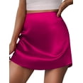 thumbnail image 1 of Zeagoo Skirts for Women Summer Skirts 2025 Casual Stain High Waist Silk Mini School Skirt Cute Skirt, 1 of 9