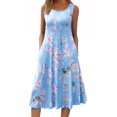 thumbnail image 1 of Zeagoo Summer Casual Dresses for Women Sleeveless Midi Dress Swing Tank Sundress Pleated Tshirt Dress with Pockets, 1 of 6