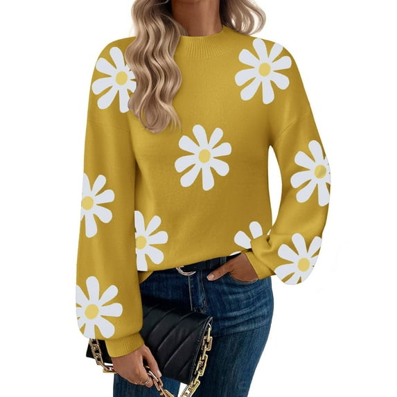 Zeagoo Sweaters for Women Fall Fashion Trendy Long Sleeve Turtleneck Pullover Lantern Knit Sweater Tops