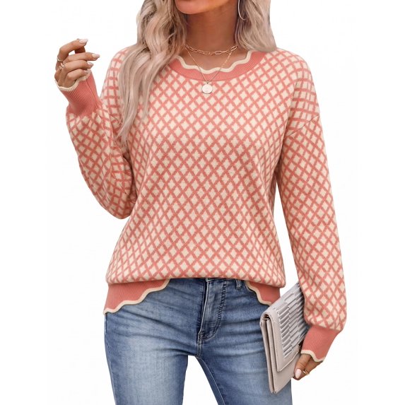 Zeagoo Sweaters for Women Long Sleeve Crew Neck Casual Pullover Knit Tops Fall Winter Trendy