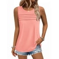 thumbnail image 1 of Zeagoo Tank Tops for Women Pleated Shirts Sleeveless Blouses Scoop Neck Casual Summer Top Loose Fit, 1 of 6