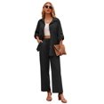 thumbnail image 1 of Zeagoo Women 2 Piece Linen Sets 2025 Button Down Shirt and Drawstring Long Pants Set Summer Outfits, 1 of 9