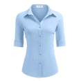 thumbnail image 1 of Zeagoo Women Button Up Shirt 3/4 Sleeve Button Down Dress Shirts Basic Cotton Fitted Button Up Shirts, 1 of 6