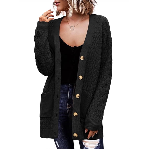 Zeagoo Women' Cardigans Long Sleeveless Sweater Button Down Open Front Colorblock Clothes