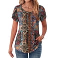 thumbnail image 1 of Zeagoo Women Casual T-Shirts Loose Petal Short Sleeve Tops Tunic Babydoll Floral Printed Flowy Summer Blouses, 1 of 6