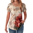 thumbnail image 1 of Zeagoo Women Casual T-Shirts Loose Petal Short Sleeve Tops Tunic Babydoll Floral Printed Flowy Summer Blouses, 1 of 6