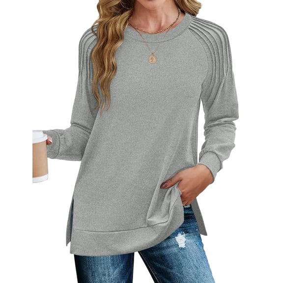 Zeagoo Women Cotton Tops Long Sleeve T Shirts Tunic 2025 Ladies Dressy Blouse Casual Shirts for Fall Winter